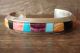 Navajo Indian Sterling Silver Multi Colored Gemstone Inlay Bracelet - Ed Chischilly