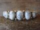 Navajo Indian Sterling Silver White Howlite Row Bracelet by Pat Yazzie