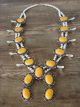 Navajo Indian Spiny Oyster Squash Blossom Necklace by Jackie Cleveland