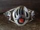 Small Navajo Indian Sterling Silver Coral Bear Paw Bracelet! 