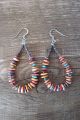 Santo Domingo Heishi Shell Spiny Oyster Turquoise Earrings by Jeanette Calabaza