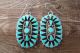 Zuni Sterling Silver Turquoise Cluster Dangle Earrings! M. Chavez