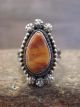 Navajo Indian Sterling Silver Spiny Oyster Ring Signed Dawes - Size 9