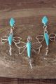 Zuni Sterling Silver Turquoise Dragonfly Pendant and Earrings Set - Shack 