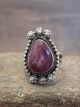 Navajo Indian Sterling Silver Purple Spiny Oyster Ring Signed Dawes - Size 8