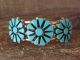 Navajo Indian Traditional Sterling Silver Turquoise Cluster Bracelet Signed Chavez