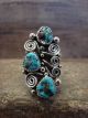 Navajo Indian Sterling Silver Turquoise Ring by Largo - Size 9