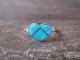 Zuni Indian Sterling Silver Turquoise Heart Ring by Chavez - Size 5.5