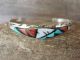 Small Zuni Sterling Silver Turquoise Waterbird Inlay Bracelet by Bowannie 