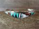 Small Zuni Sterling Silver Turquoise Waterbird Inlay Bracelet by Bowannie 