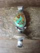 Navajo Indian Sterling Silver Turquoise Squash Blossom Pendant - TL