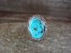 Navajo Indian Sterling Silver Turquoise Ring Size 6.5 by Saunders