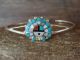 Small Zuni Indian Sterling Silver Turquoise Inlay Sunface Bracelet 