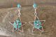 Zuni Indian Jewelry Sterling Silver Turquoise Star Post Earrings - Jonathan Shack 