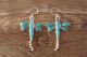 Zuni Indian Jewelry Sterling Silver Turquoise Dragonfly Dangle Earrings - Jonathan Shack 