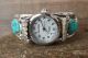 Navajo Indian Jewelry Sterling Silver Turquoise Watch Cuff  - Attakai