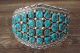 Navajo Indian Traditional Sterling Silver Turquoise Cluster Bracelet by Begay
