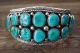 Navajo Indian Traditional Sterling Silver Turquoise Cluster Bracelet by MT