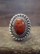 Navajo Indian Sterling Silver Spiny Oyster Ring by Martinez - Size 7