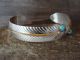 Navajo Sterling Silver Turquoise Gold Fill Feather Cuff by Vendever