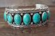 Navajo Sterling Silver Turquoise Row Bracelet - P. Yazzie