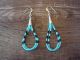 Santo Domingo Hand Beaded Turquoise Loop Heishi Dangle Earrings by Ramona Bird
