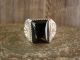 Navajo Indian Jewelry Sterling Silver Onyx Ring Size 8 - Begay