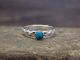 Navajo Indian Sterling Silver Round Turquoise Ring by Lonjose - Size 5