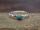Navajo Indian Sterling Silver Round Turquoise Ring by Lonjose - Size 5.5