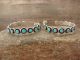Zuni Indian Sterling Silver Turquoise Hoop Earrings by Booqua