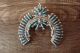 Zuni Sterling Silver Needle Point Turquoise Naja Pendant - Loretta Maetza
