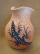 Zuni Indian Pueblo Clay Pottery Hand Painted 3D Lizard Pot by Lorenda Cellicion
