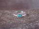 SMALL Navajo Indian Sterling Silver Round Blue Green Opal Ring by Sanchez - Size 1/2