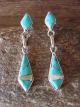 Zuni Indian Jewelry Sterling Silver Turquoise MOP Earrings Jonathan Shack 