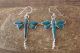 Zuni Indian Jewelry Sterling Silver Green Opal Dragonfly Dangle Earrings - Jonathan Shack 