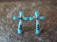 Zuni Sterling Silver Turquoise Inlay Cross Post Earrings! Bowannie