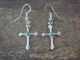 Navajo Jewelry Sterling Silver Turquoise Cross Earrings by Lorraine Chee