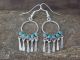 Zuni Sterling Silver Turquoise Chandelier Dangle Earrings
