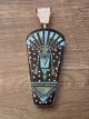 Large Navajo Sterling Silver Double Sided Inlay Chief Pendant Signed Ray Jack