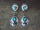  Navajo Indian Jewelry Sterling Silver Turquoise Bear Paw Post Earrings