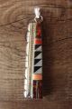 Zuni Indian Sterling Silver Opal Jet MOP Inlay Pendant by EP