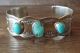 Native American Jewelry Nickel Silver Turquoise 3 Stone Bracelet by Bobby Cleveland