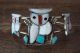 Zuni Indian Jewelry Sterling Silver Inlay Owl Bracelet - Pitkin Natewa