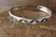 Native Indian Sterling Silver Turquoise Chip Inlay Bracelet by Joleen Yazzie