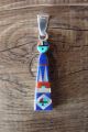Zuni Indian Sterling Silver Sunface Lapis Inlay Pendant by Edaakie
