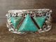Navajo Sterling Silver Turquoise 3 Stone Cuff Bracelet by Davey Morgan