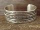 Native American Hand Stamped Sterling Silver Cuff Bracelet by Bruce Morgan