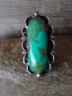 Navajo Indian Jewelry Nickel Silver Turquoise Ring Size 9 1/2, Jackie Cleveland