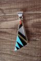 Zuni Indian Sterling Silver Inlay Pendant by Kallestewa