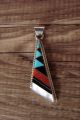 Zuni Indian Sterling Silver Inlay Pendant by Kallestewa